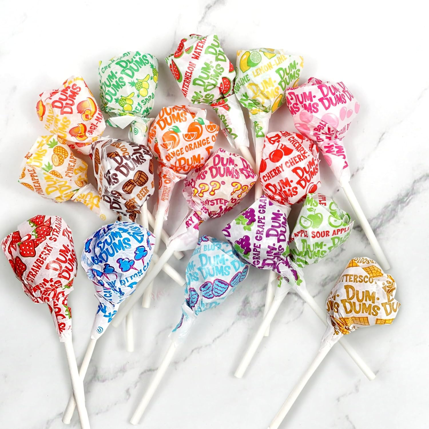 DUM DUMS Original Mix Lollipops, 1 Lb Bag (60 Pieces Approx.), Gluten Free Hard