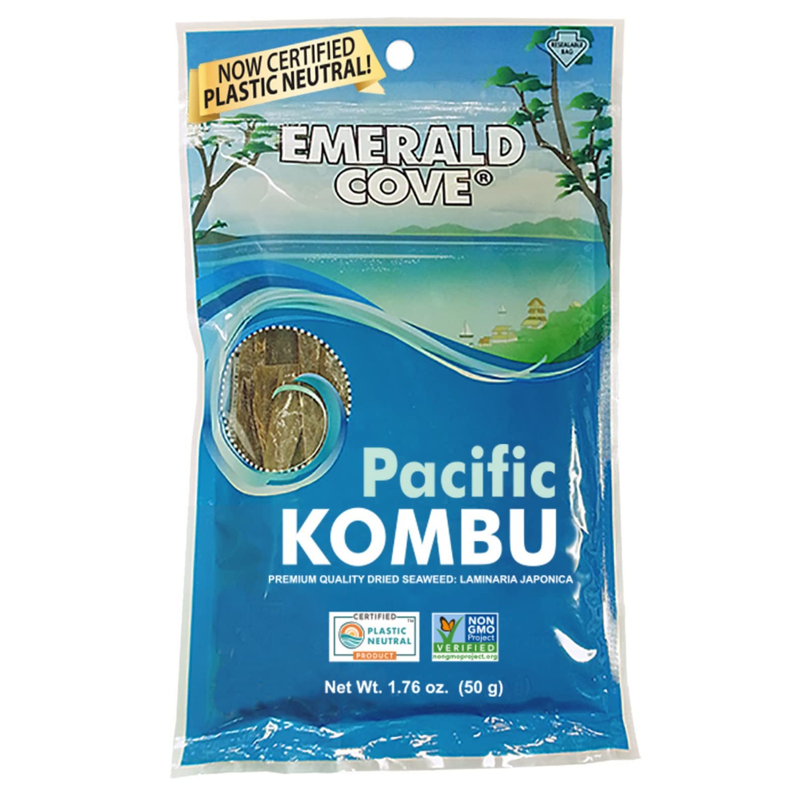 Emerald Cove Pacific Kombu Dried Seaweed, Silver 1.76 Ounce (Pack of 1), Blue