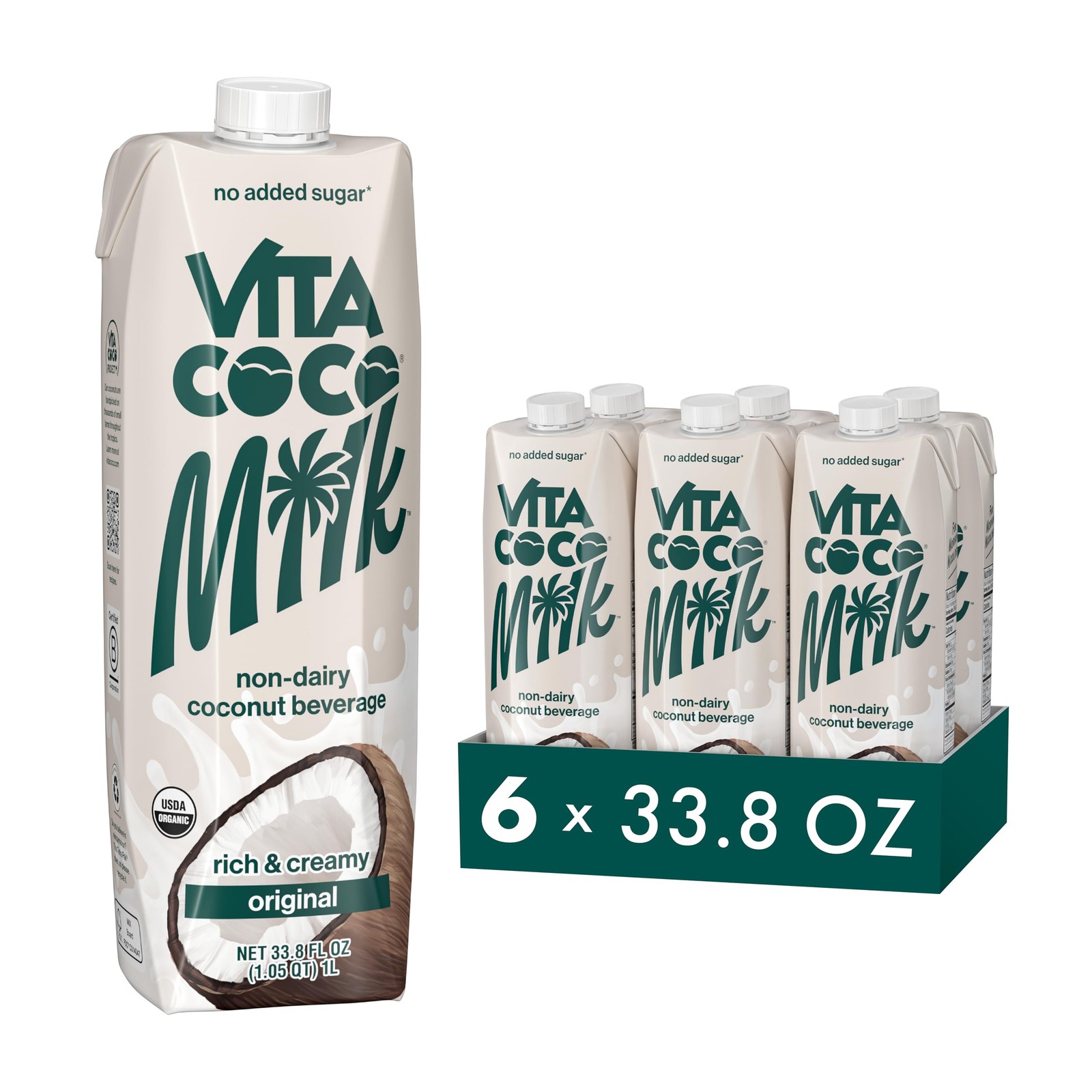 Vita Coco USDA Organic Coconut Milk, Plant Based, 5.63 Fl Oz (Pack of 6)