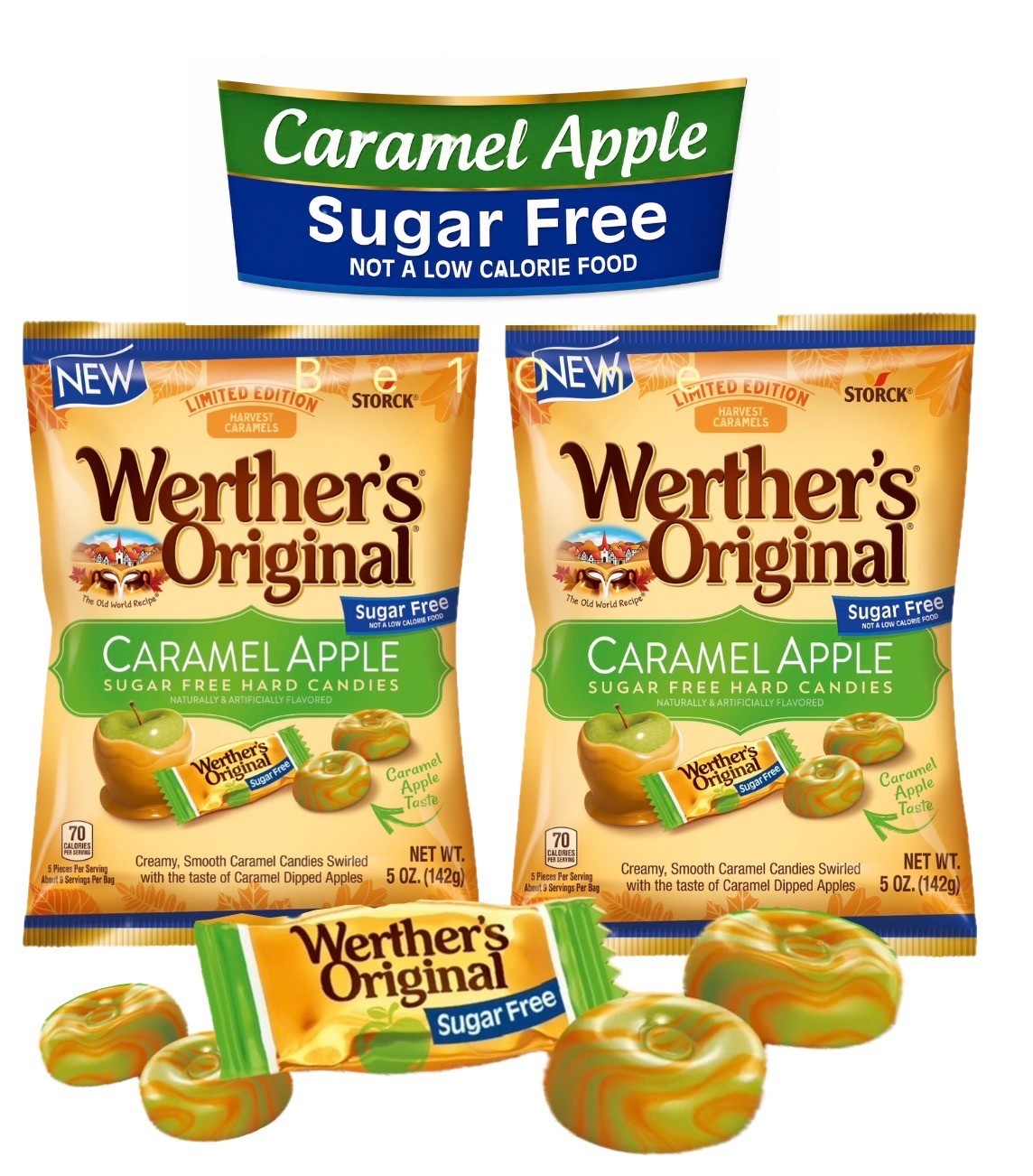 Werther’s Original Limited Edition Sugar Free Caramel Apple Hard | 5oz | 2-Pack