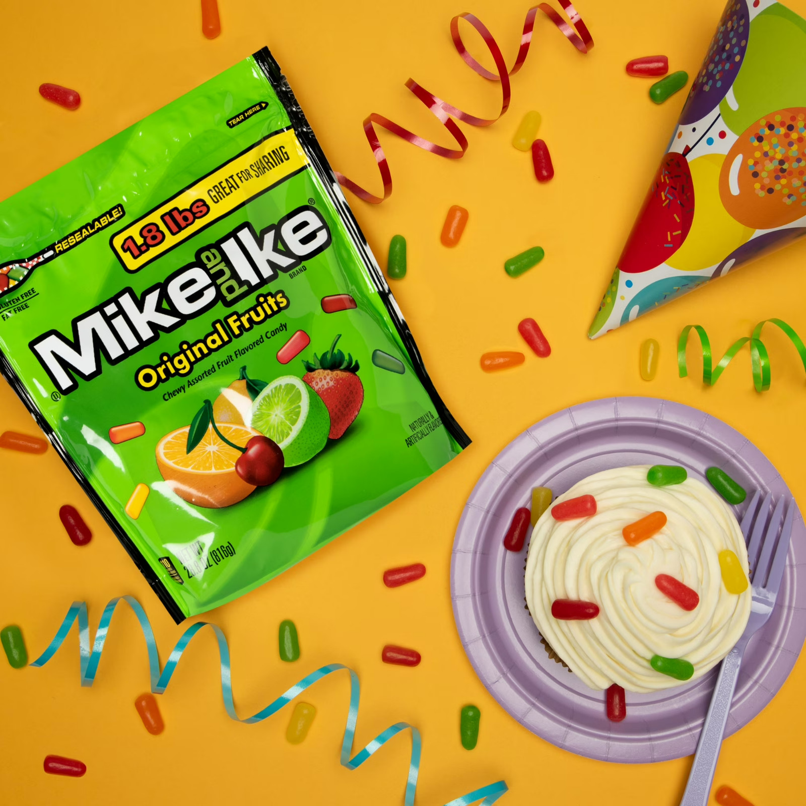 Mike and Ike Original Fruits Chewy Candy, 28.8 ounce Stand Up Bag, 1 count – NEW