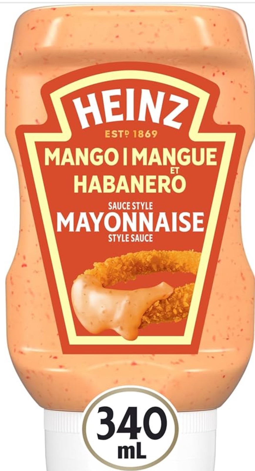 Heinz 340 ml Mango Habanero spicy Mayonnaise Mayo Sauce 5 Pack