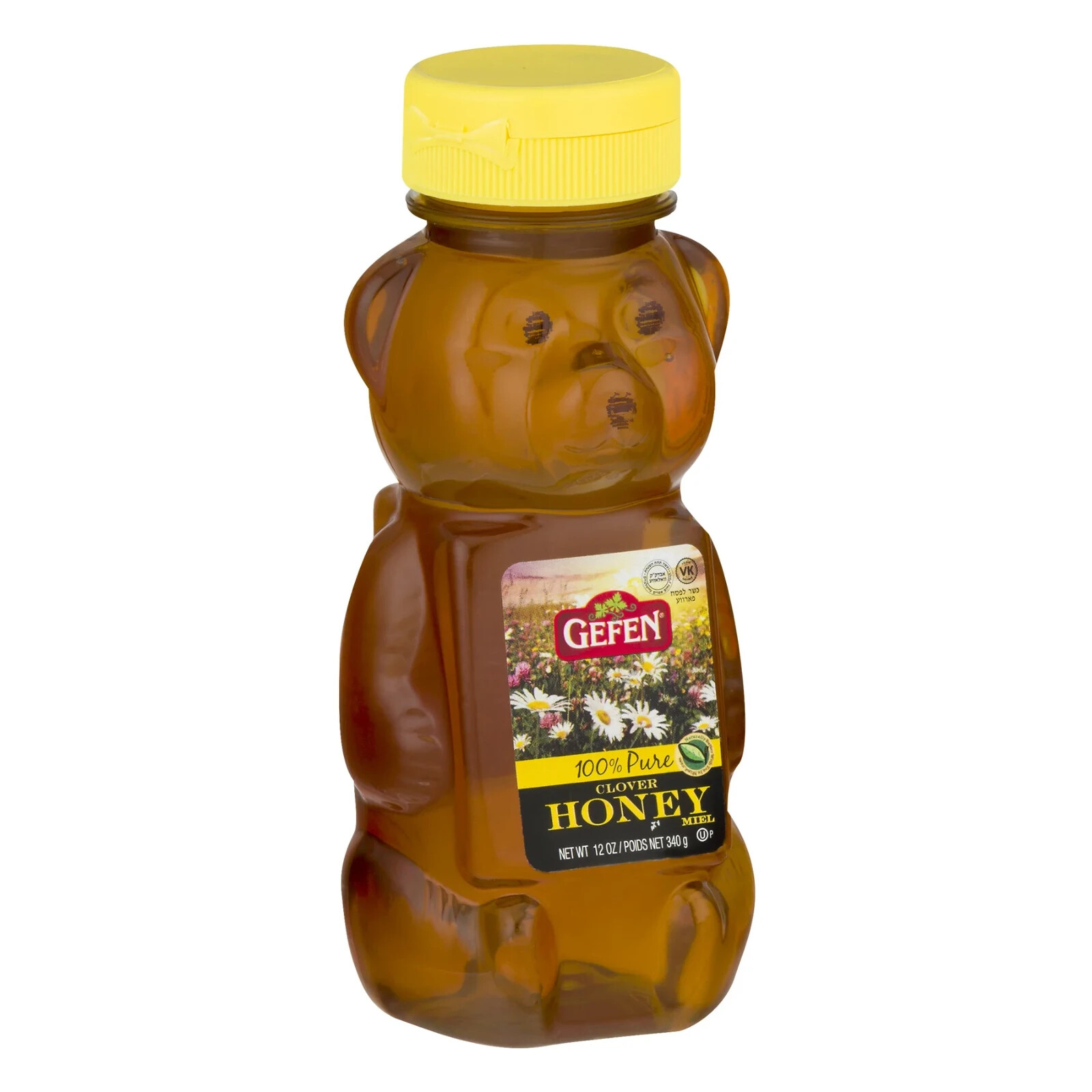 Gefen 100% Pure Clover Honey Bear, 12oz (4 Pack) – Natural Sweetener, Kosher