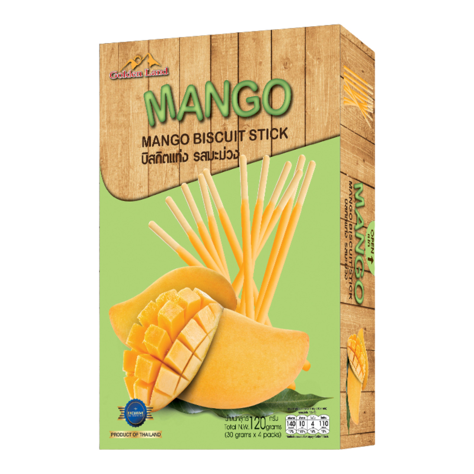 Tropical Biscuit Sticks – Durian, Coconut & Mango | Thai Crunchy Snack (120g)