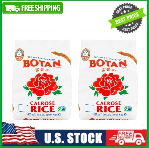 2 Bag Botan Musenmai White Calrose Rice, 20 Lb Bag