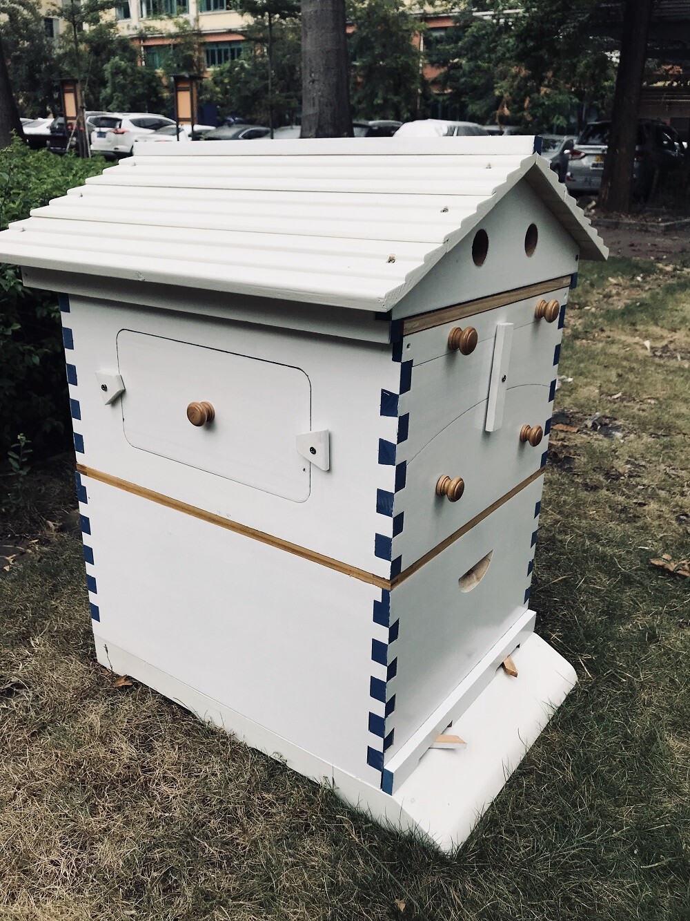 Fir Wooden Beekeeping Beehive House +7x Upgraded Auto Honey Bee comb Hive Frame