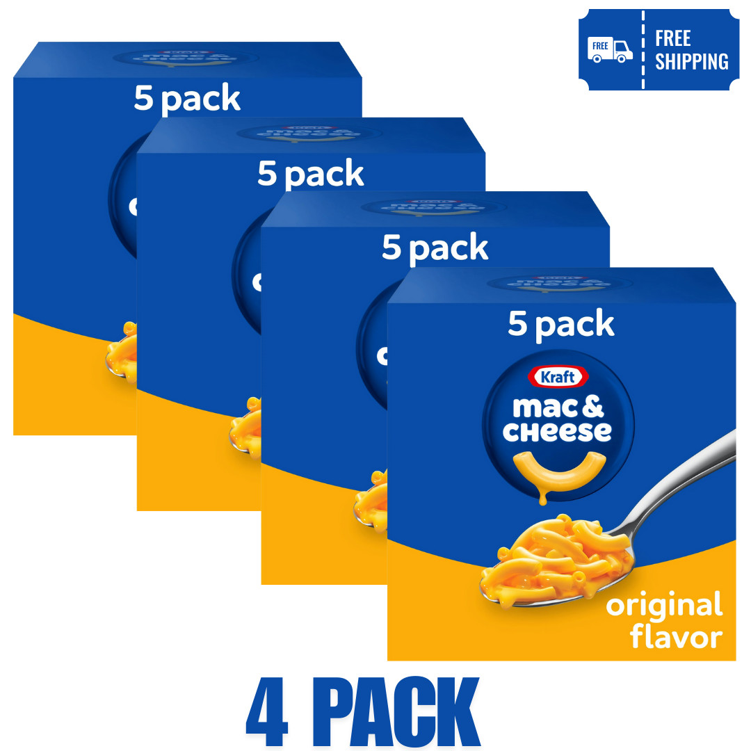 Kraft Original Mac N Cheese Macaroni and Cheese Dinner, 5 ct Pack, 7.25 oz Boxes