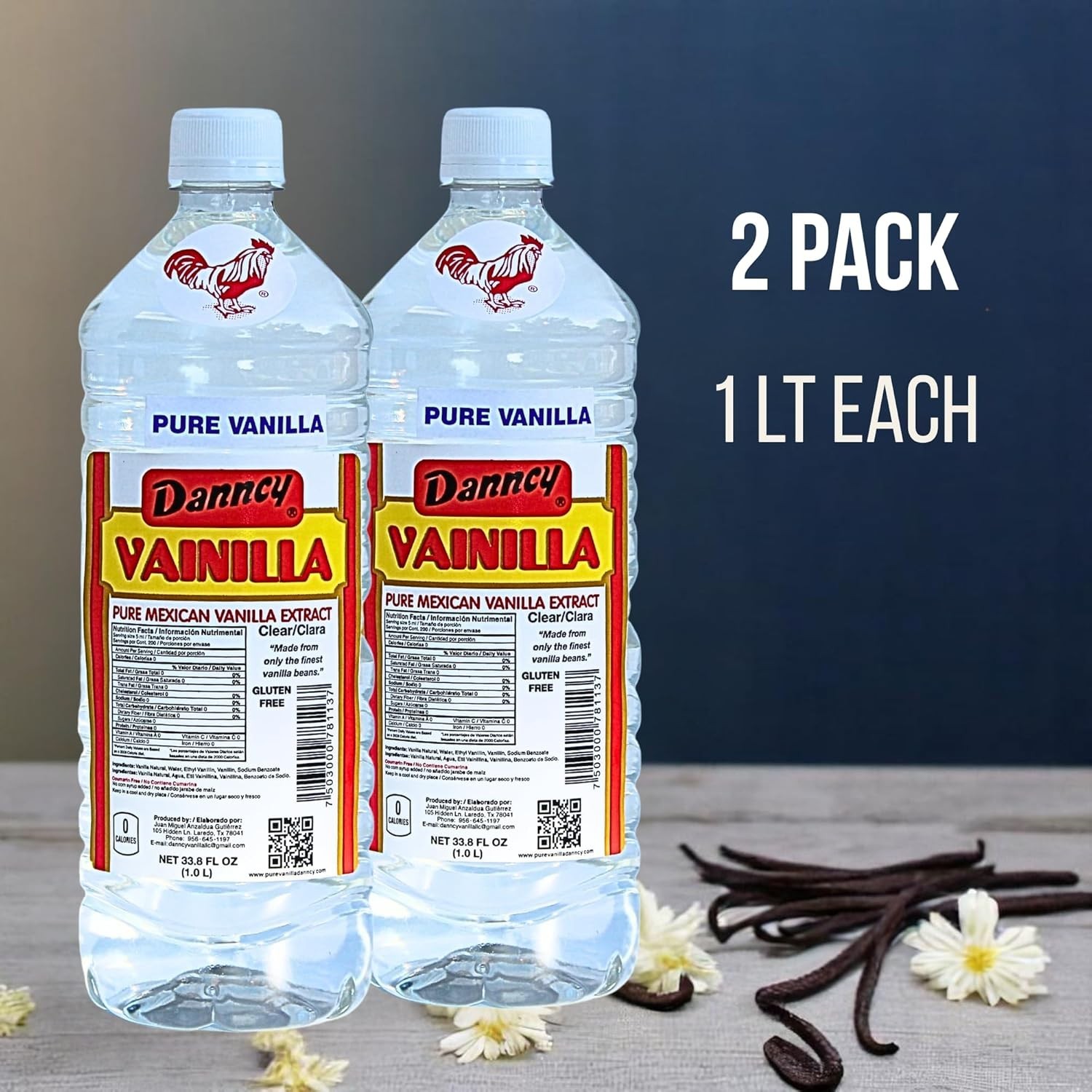 Danncy Dark Pure Mexican Vanilla Extract 33 oz Flavoring Baking Plastic Bottle