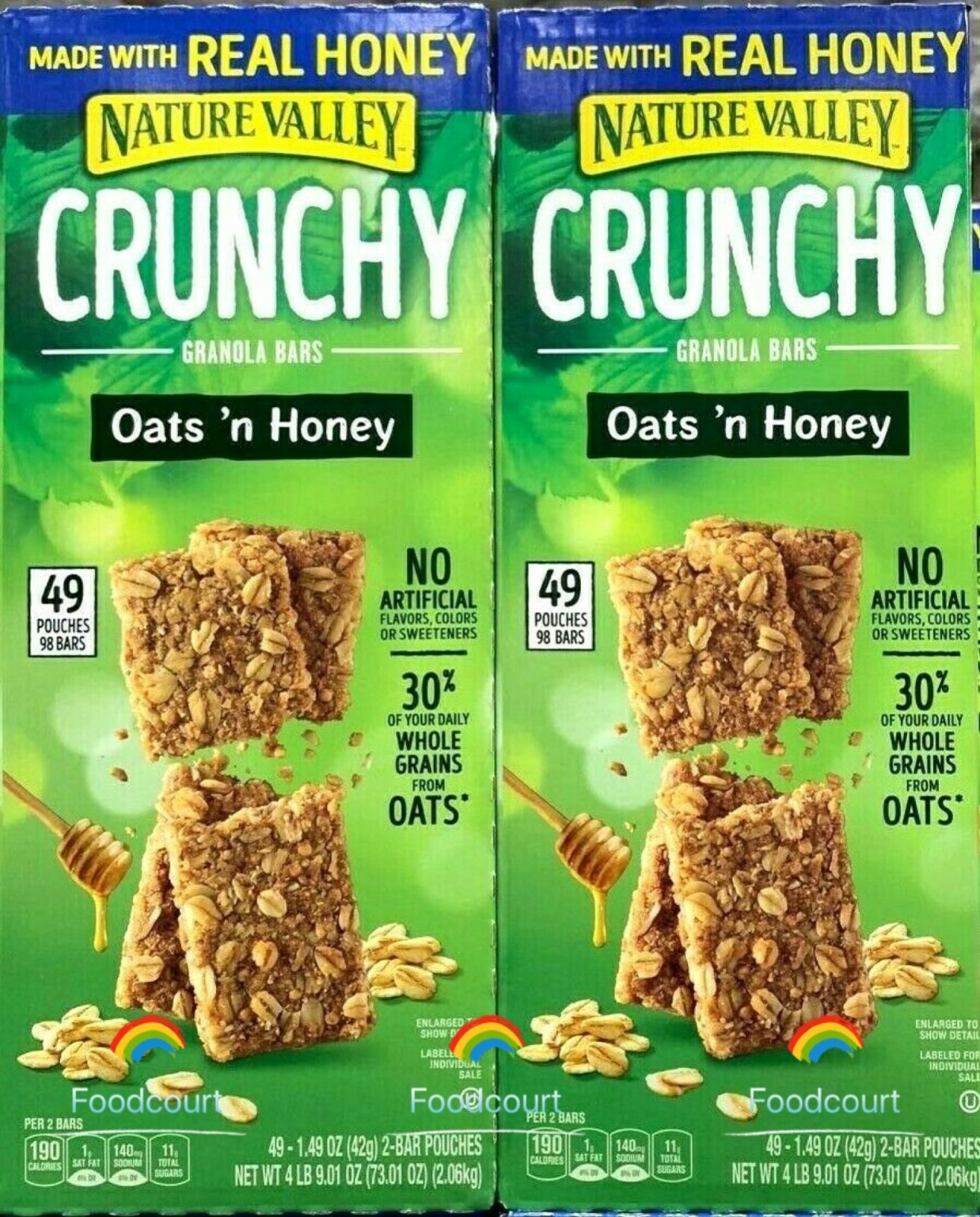 2 Packs Nature Valley Oats ‘n Honey Crunchy Granola Bars 49 ct 73.01oz Each Pack