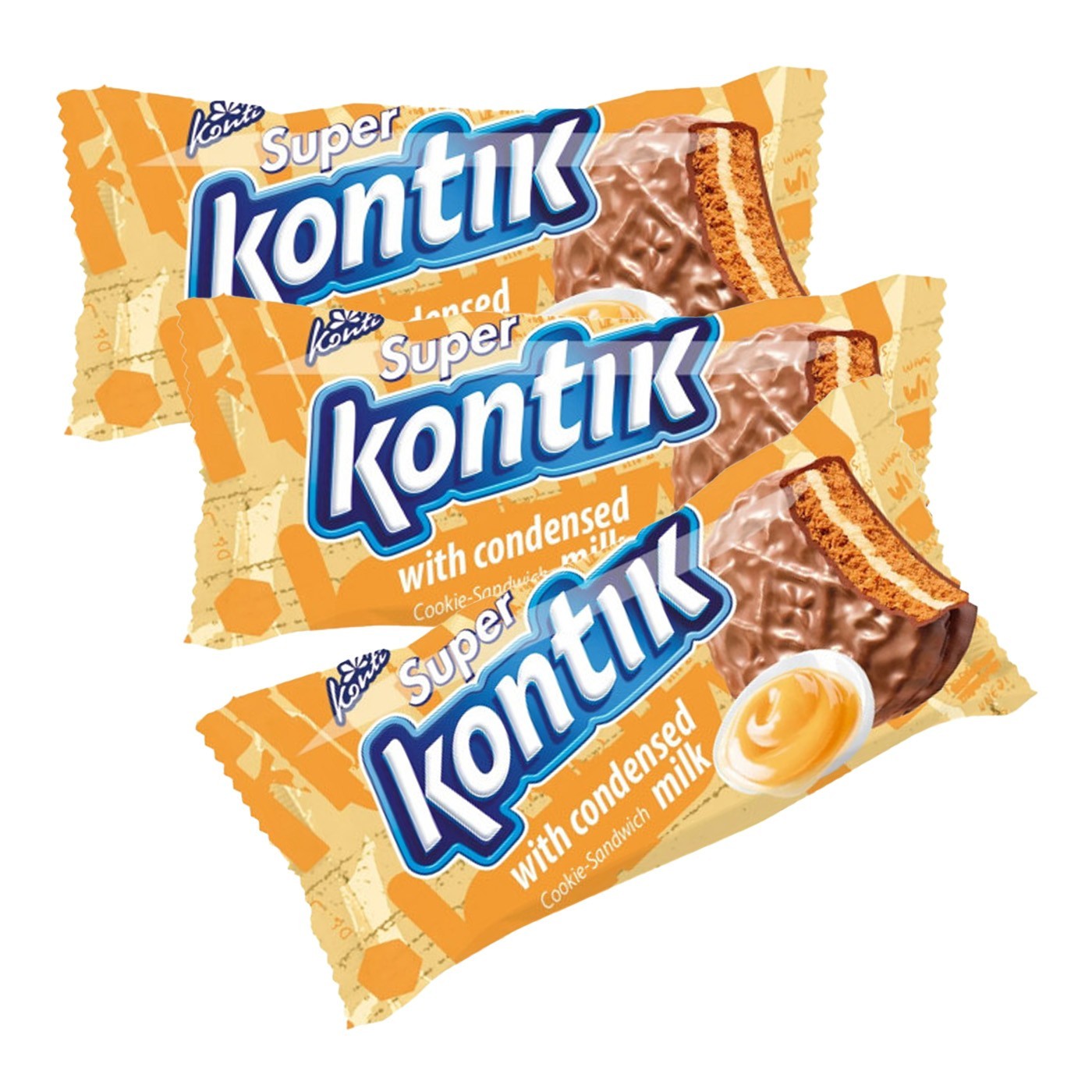 3-PACK Cookie Super Kontik Condensed Milk Flavor 90G/3.1oz Супер Контик Ukraine
