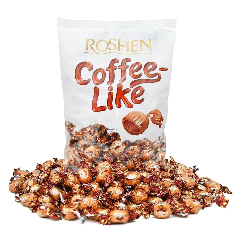 Roshen CoffeeLike Hard Caramel Candies with Creamy Coffee Filling