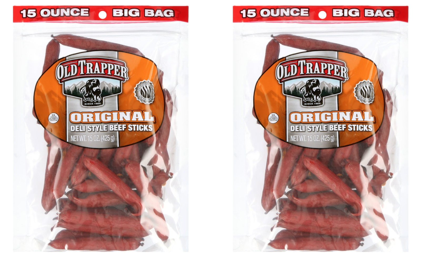 Old Trapper original Beef stick 15oz Resealable Bag…