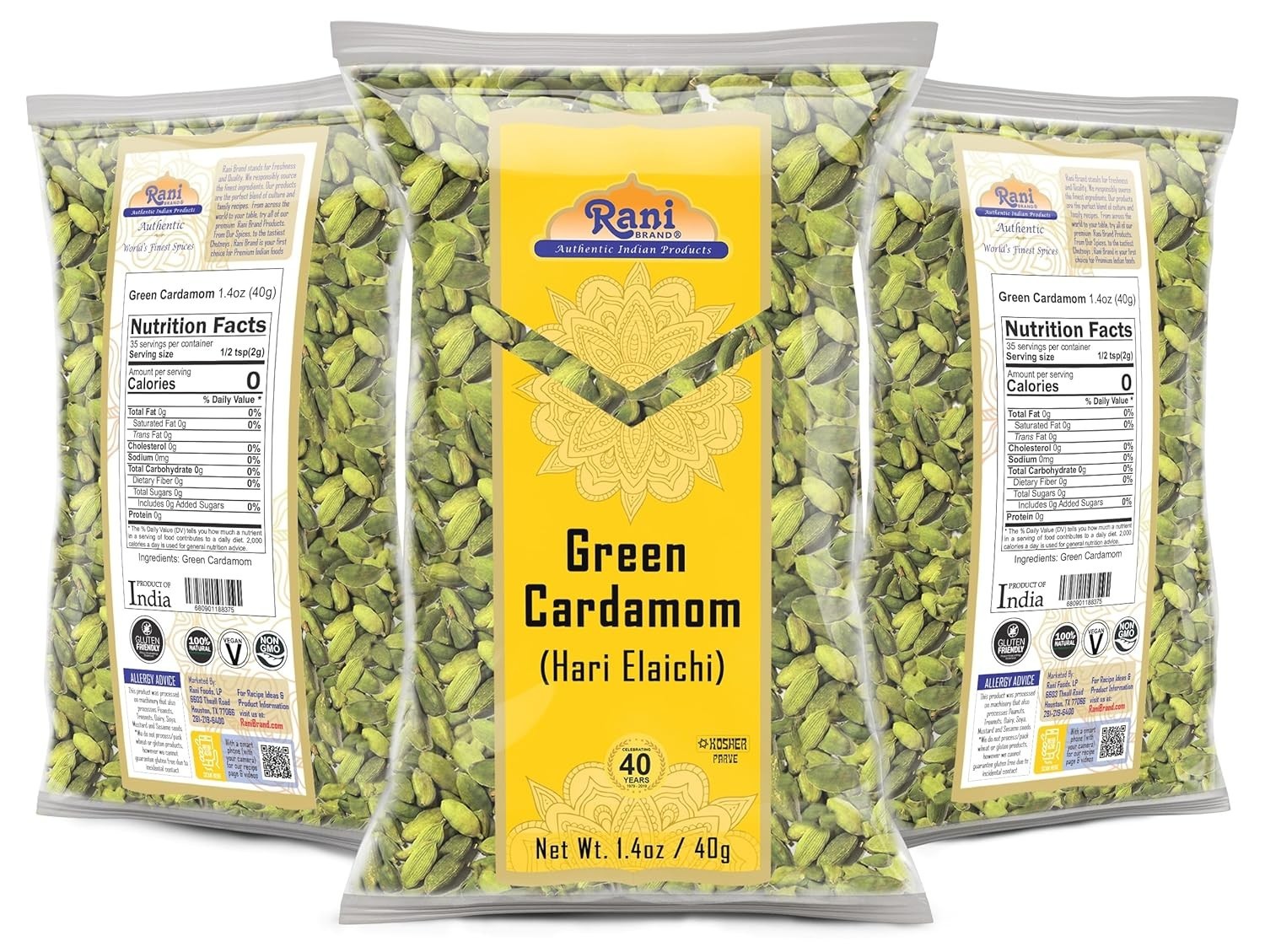 Rani Green Cardamom Pods Spice Hari Elachi 1.4oz 40g ~ All Natural | | Glute…