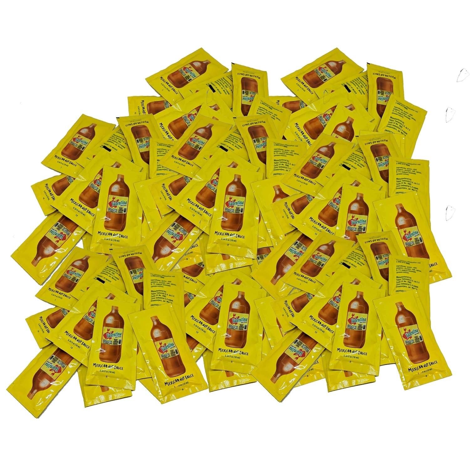 Versatile Valentina Salsa Picante Hot Sauce | 0.3 oz Packets x 100 for Dipping