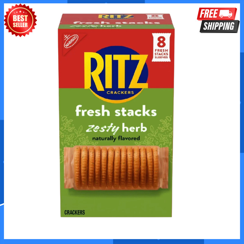 RITZ Fresh Stacks Zesty Herb Crackers 11.8 oz 8 Multi Snack Packs Travel Snacks