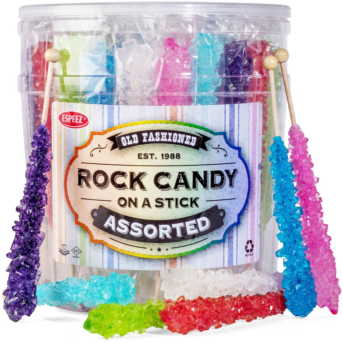 Extra Large Rock Candy Sticks – Candy Buffet – 36 Espeez Assorted Sticks – For B