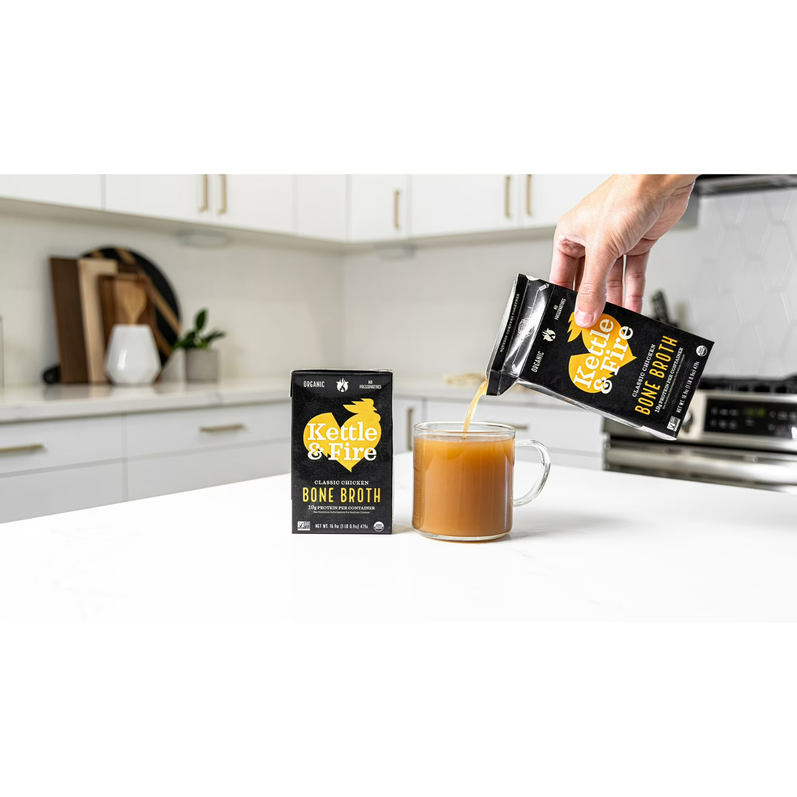 Kettle & Fire Chicken Bone Broth, 16.9oz…