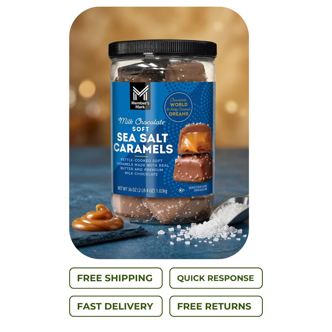 Member’s Mark Milk Chocolate Sea Salt Caramels 36 oz Gourmet Candy Bulk sea salt