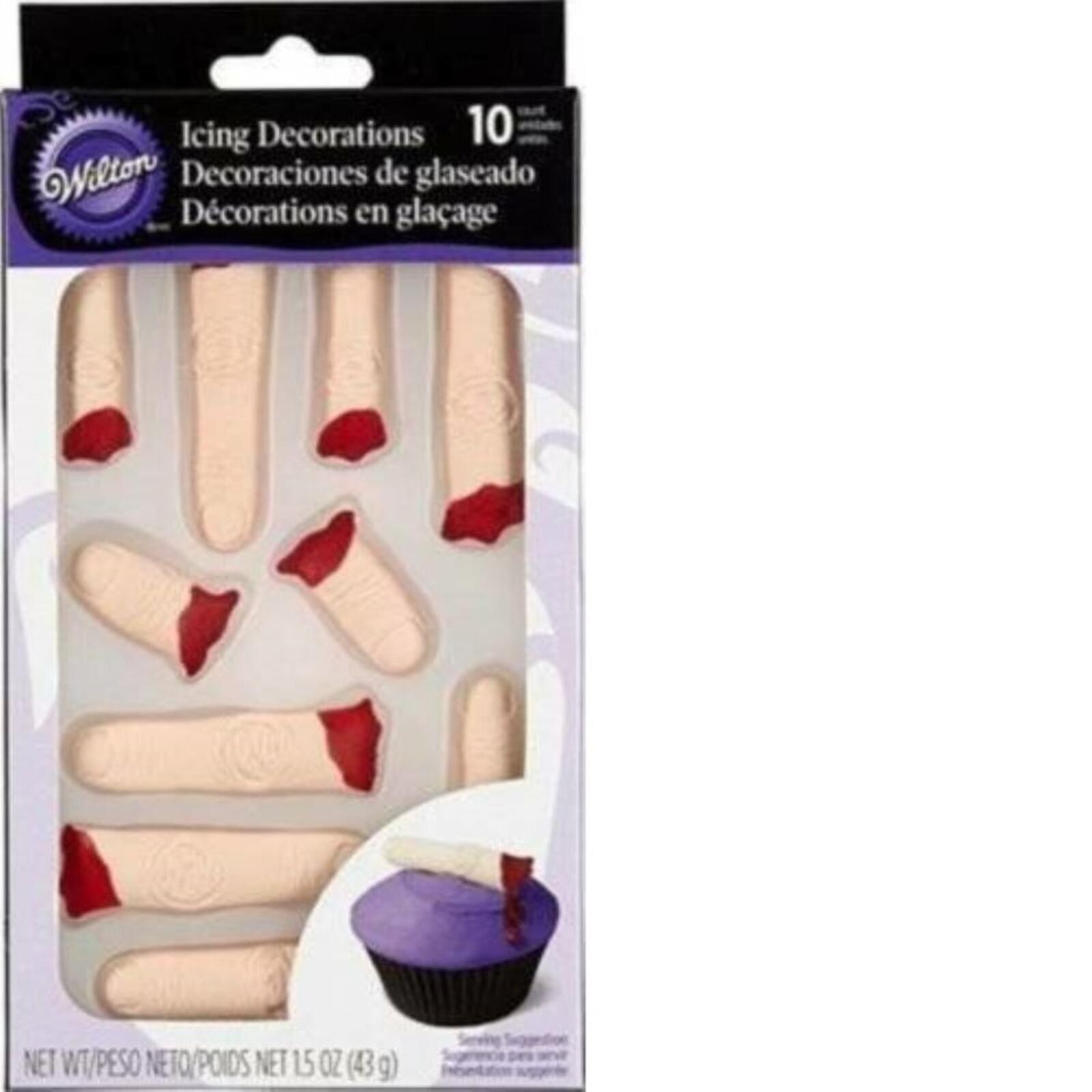Bloody Fingers Icing Decoration 12 Pc Shimmering Baking Ideas Wilton Halloween