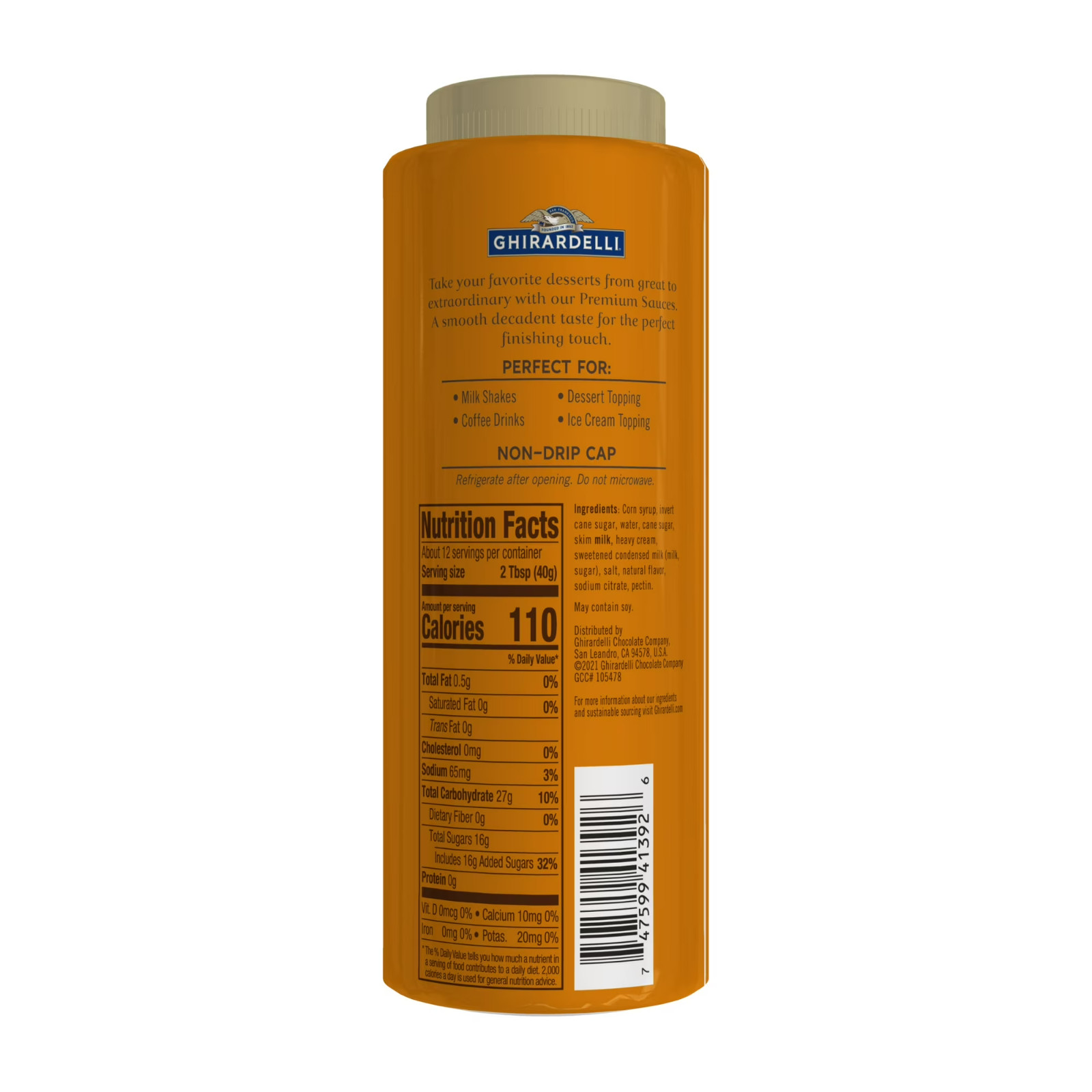 (6 pack) GHIRARDELLI Premium Caramel Sauce, 16 oz Bottle Perfect caramel sauce