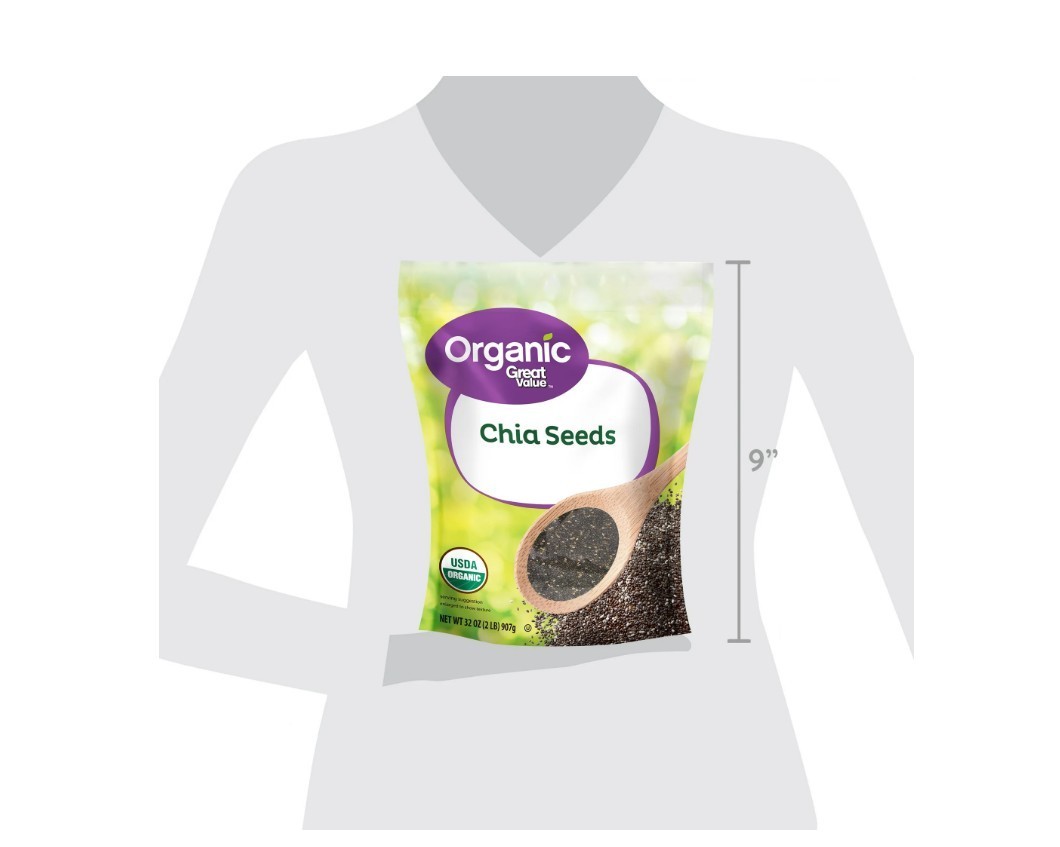 Great Value Organic Chia Seeds 32 oz(907)g USDA Organic, Gluten-Free – 32 oz