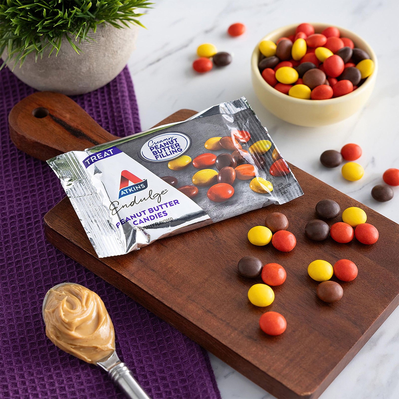 Atkins Endulge Treat, Peanut Butter Candies, 2g Net 5 Count (Pack of 4)