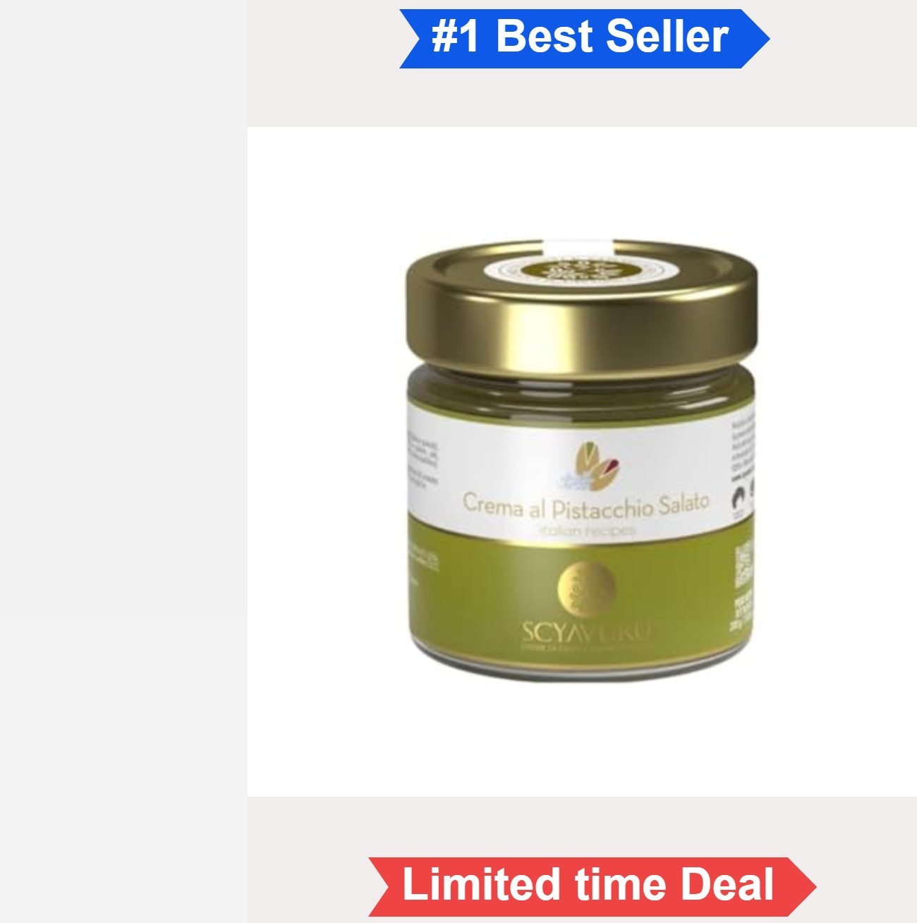 Salty Pistachio Cream 200g Sicilian Spread Smooth No Preservatives Dessert