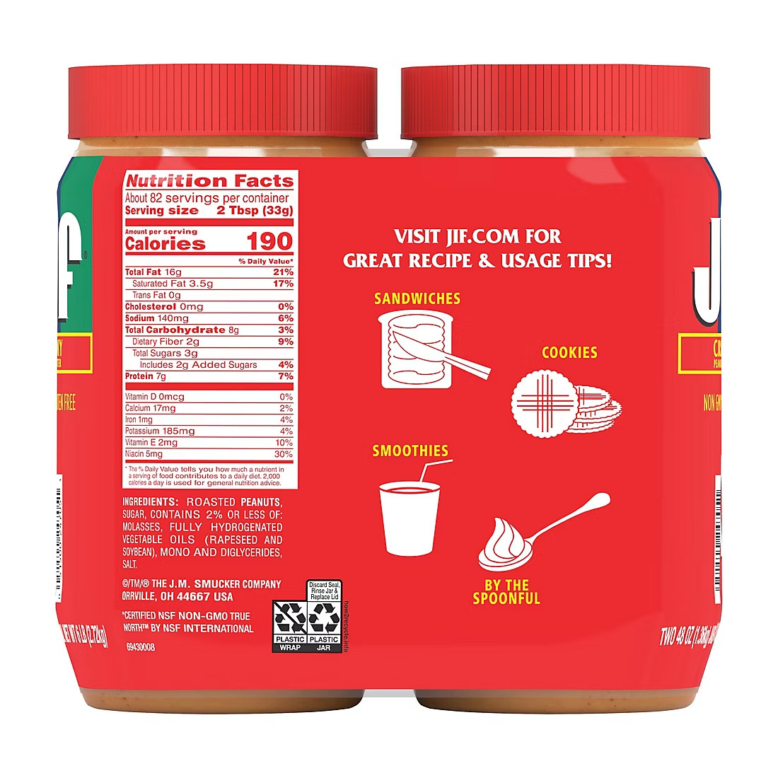 Jif Creamy Peanut Butter (48 oz., 2 pk.) Great Price