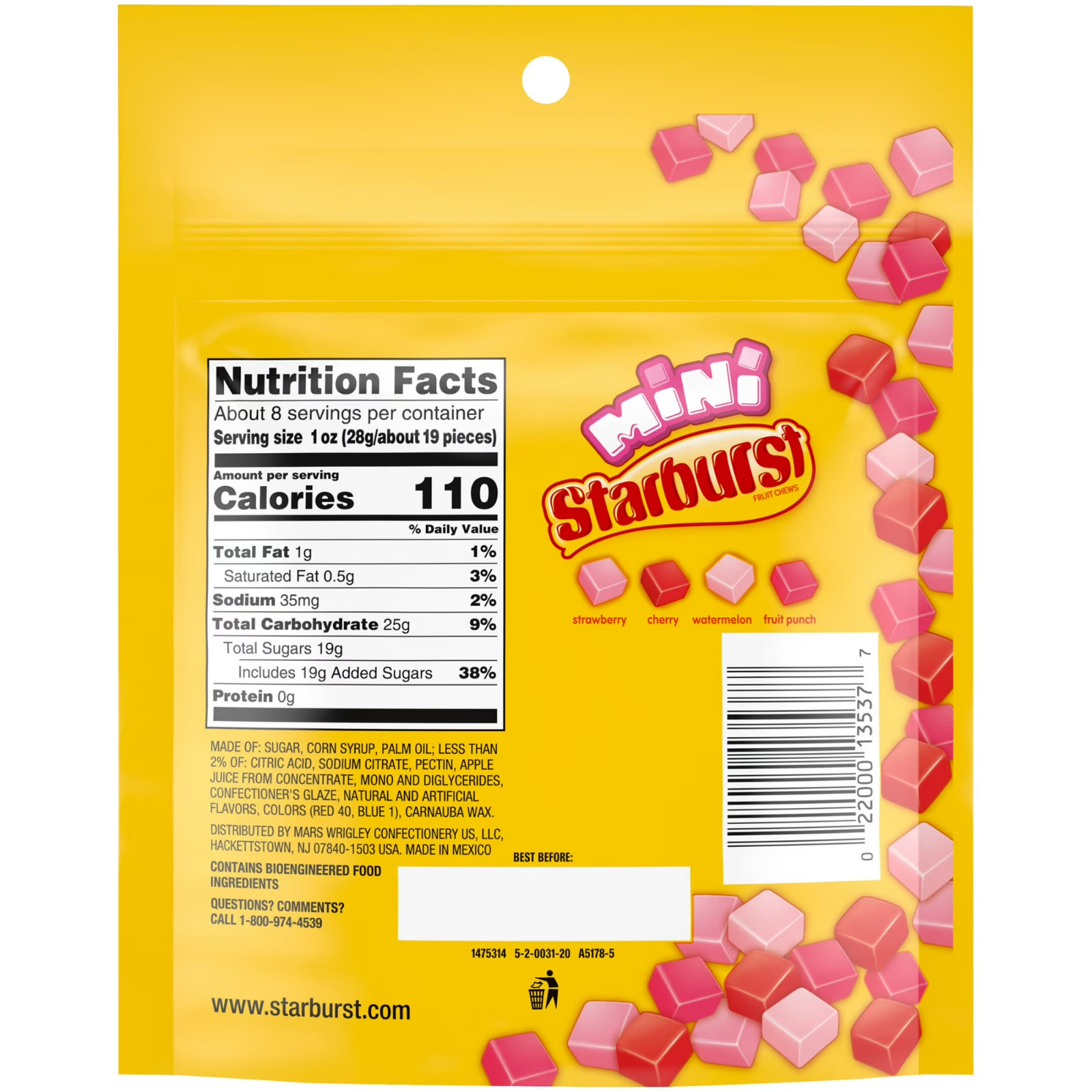 (2 Pack) Mini Fruit Chewy Candy Grab & Go Bags, 8 oz Each