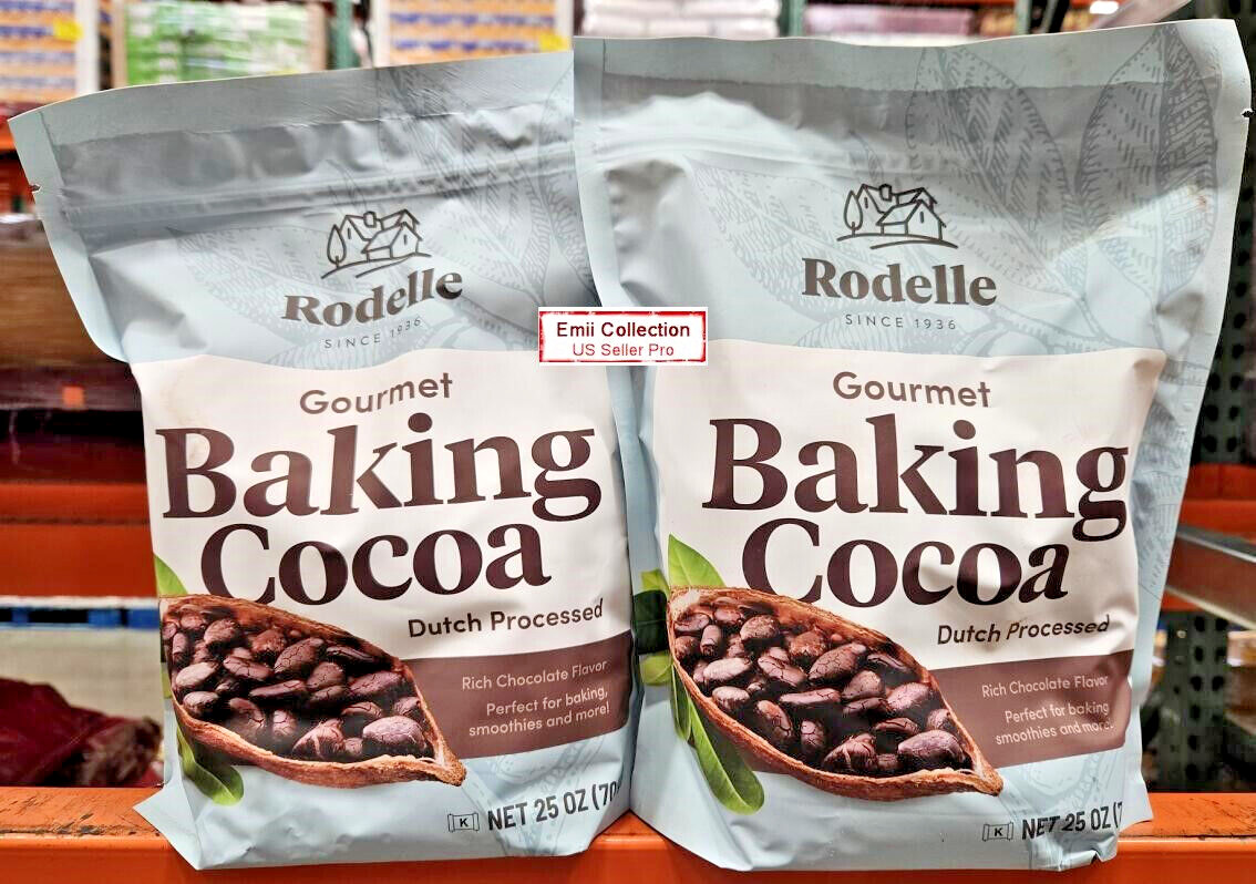 Rodelle Gourmet Baking Cocoa Dutch Processed Rich Chocolate Flavor 25oz (2 Bags)