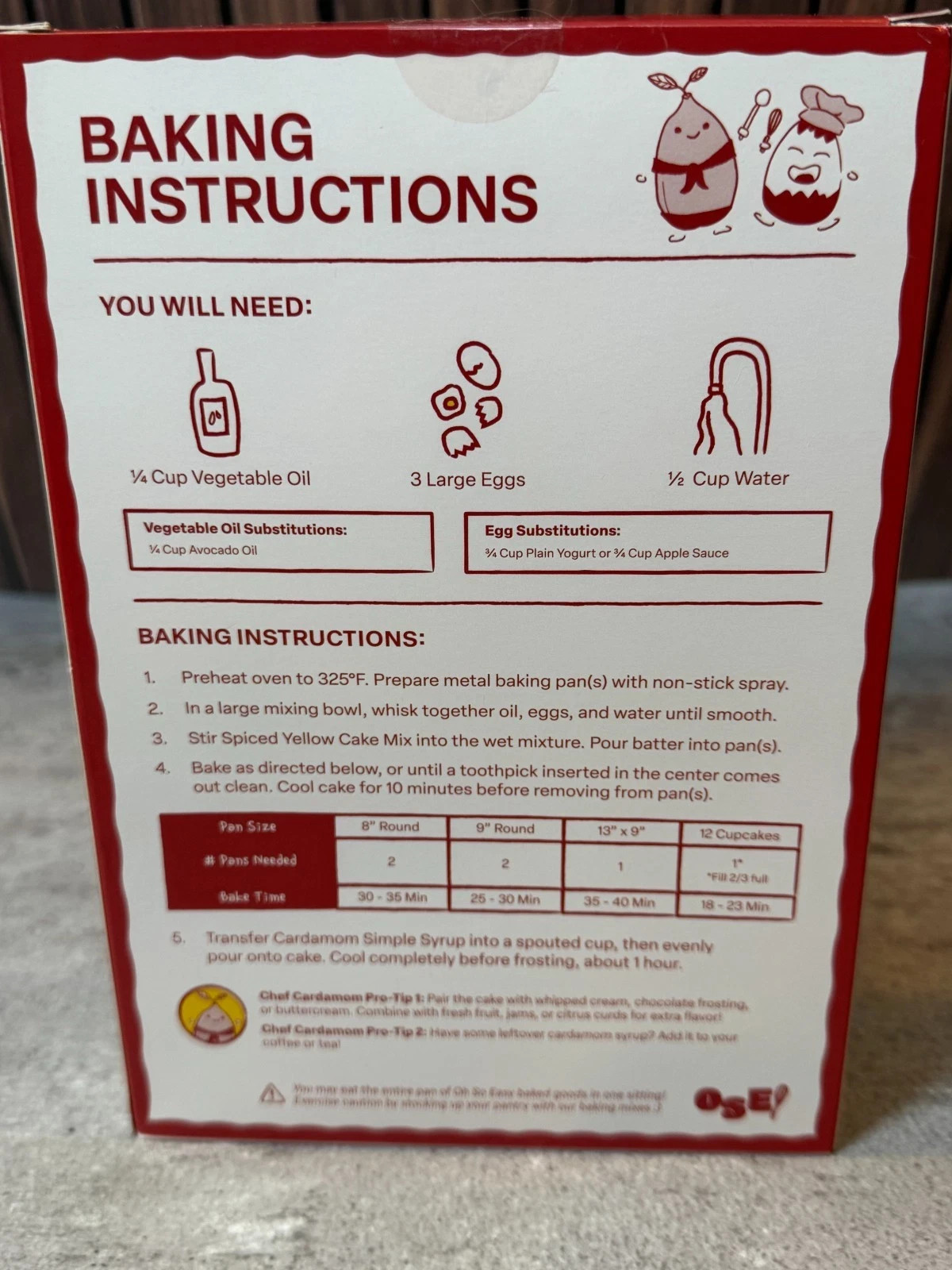 Oh So Easy Spiced Yellow Cake Mix with Cardamom Syrup 20.5oz Pichit Ong New