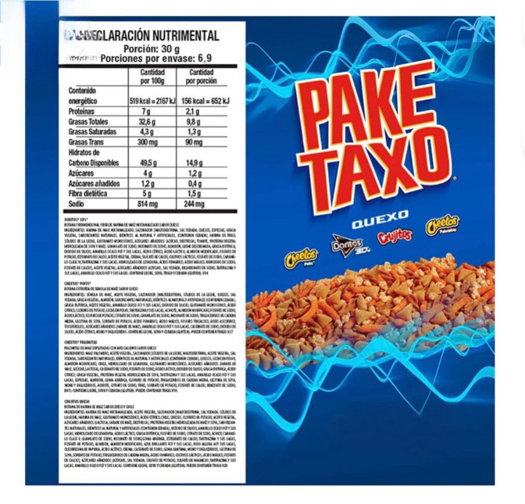 Paketaxo Quexo BIG 215g Pack of 1 papas snack Mexican chips