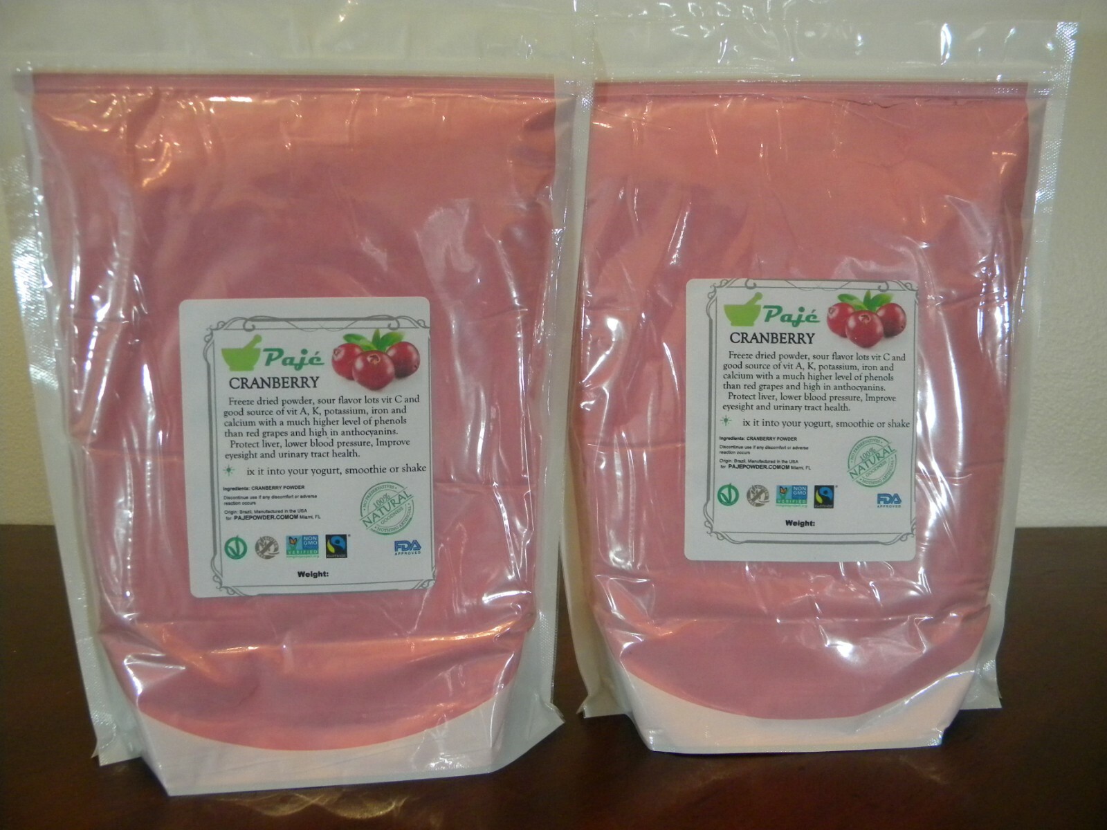 CRANBERRY powder 8oz 16oz 1lb 32oz 2lb 4lb 10lb FREEZE DRIED PAJE