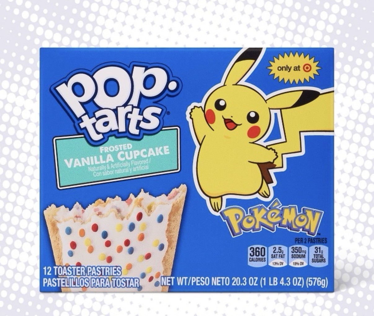 Pop-Tarts Frosted Vanilla Cupcake Pokémon Toaster Pastries 12 Pack 20.3 oz