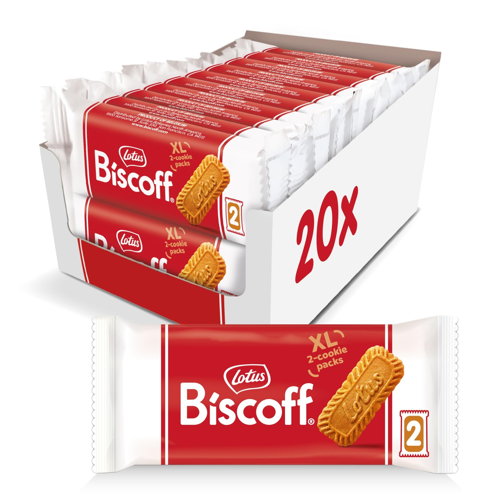 Lotus Biscoff Cookies, Caramelized Biscuit Cookie Snack, Dispenser 20 Count