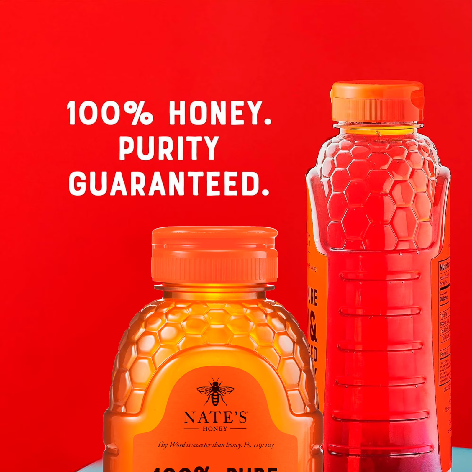 Nature Nate’s Organic Honey: 100% Pure, Raw and Unfiltered Honey – 16 fl oz Glut