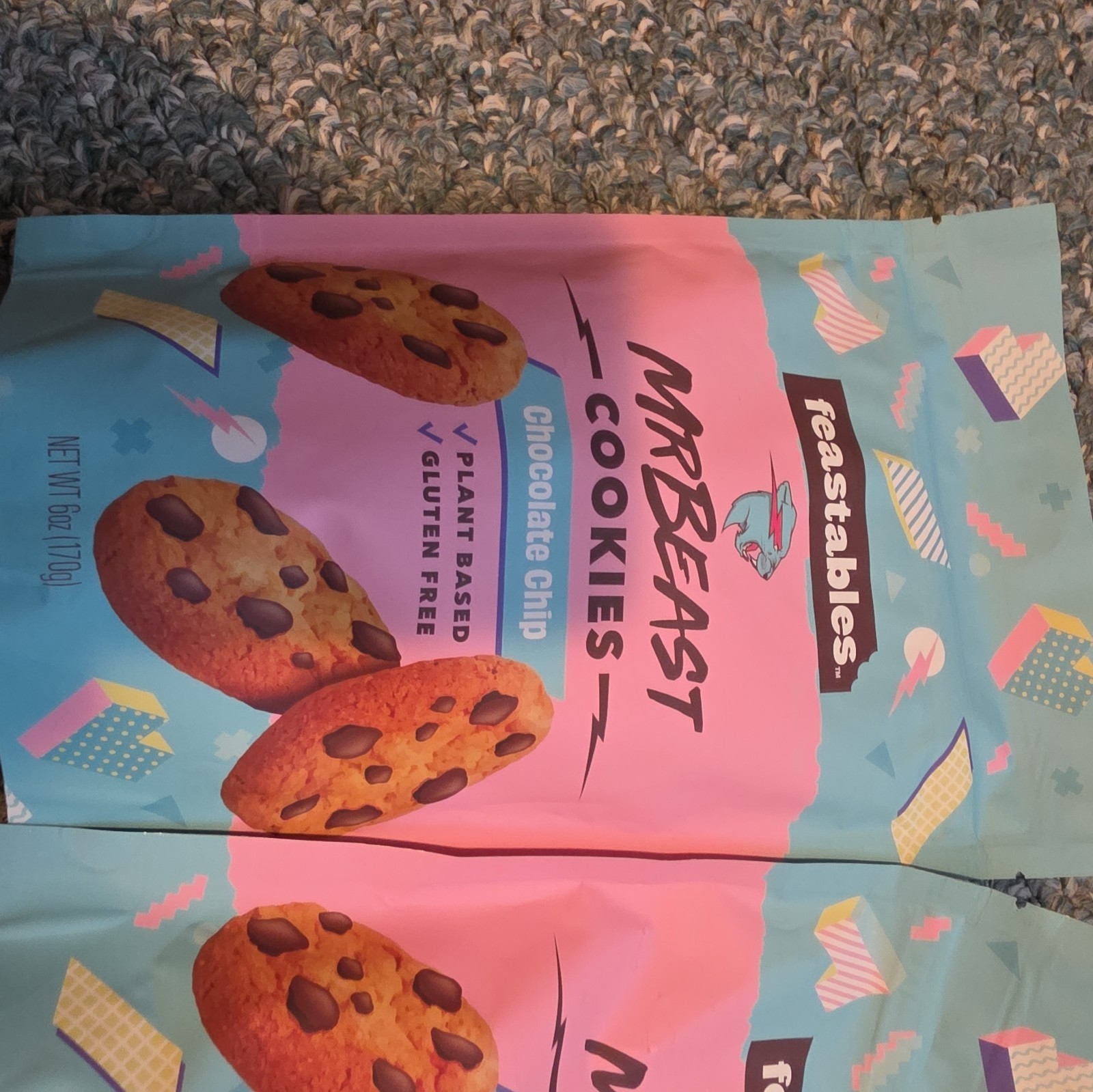 3 Pack RARE Mr Beast Feastables CHOCOLATE CHIP Cookie *Discontinued Collectable*