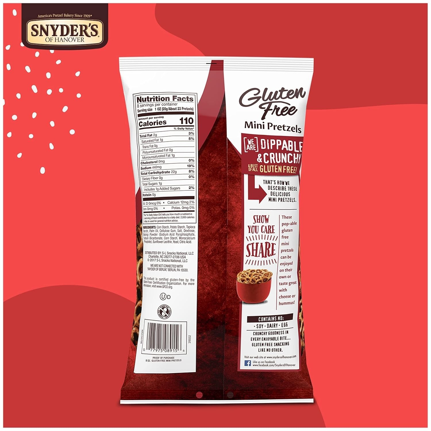 Snyder’s Gluten-Free Mini Pretzels, 8 Oz – Delicious Low-Fat Snack for All