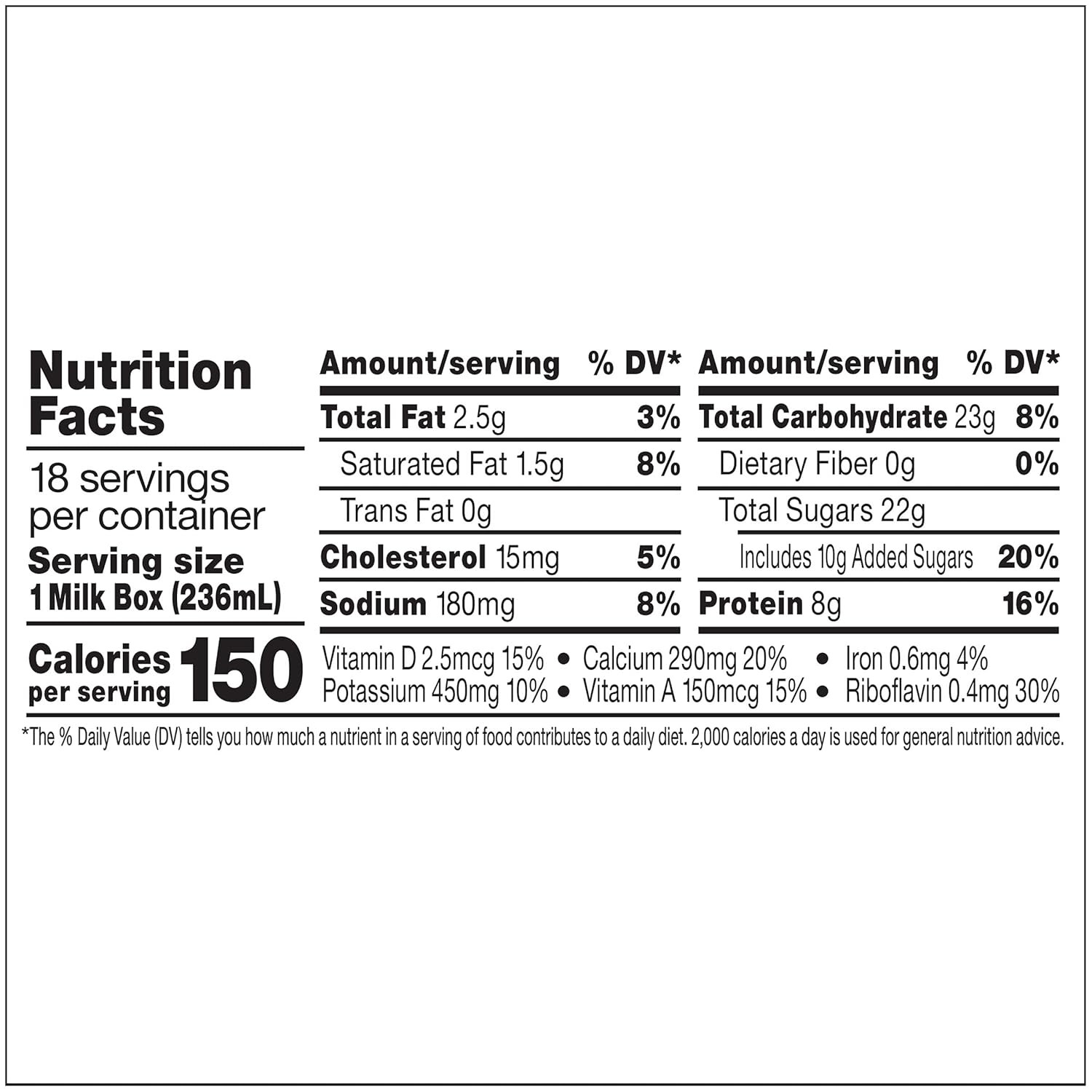 Shelf-Stable 1% Lowfat Milk Boxes, Chocolate, 8 Fl Oz, 18 Pack