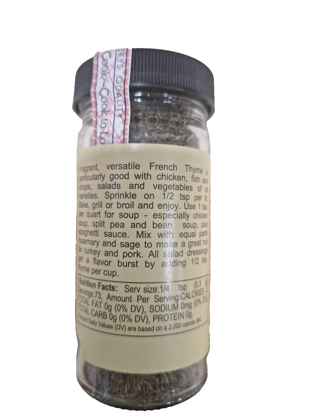 Thyme French By Penzeys Spices .8 oz 1/2 cup jar (Pack of 1)