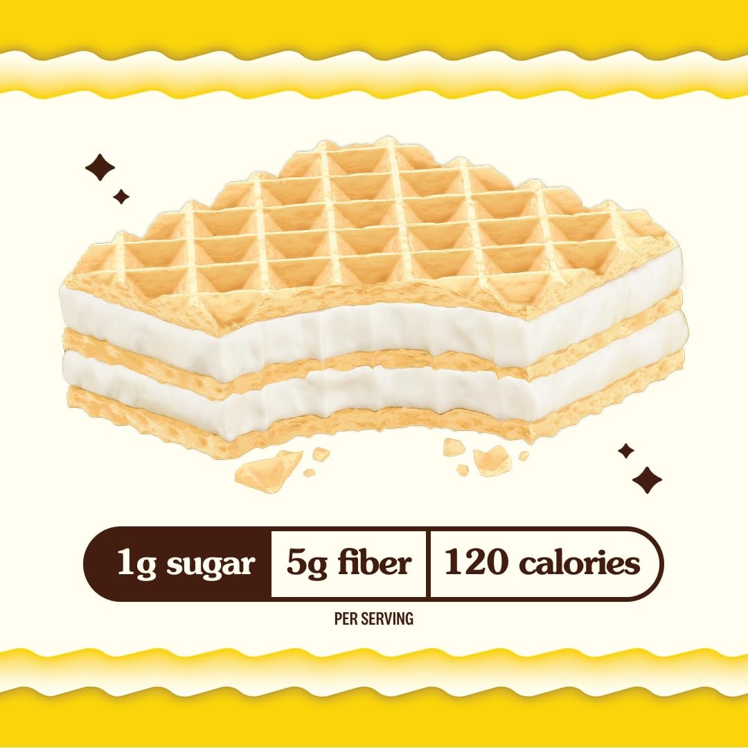Rip Van Wafels Lemon Cookies, 16 Count, 1g Sugar, 4g Carbs, Vegan, Keto Frien…