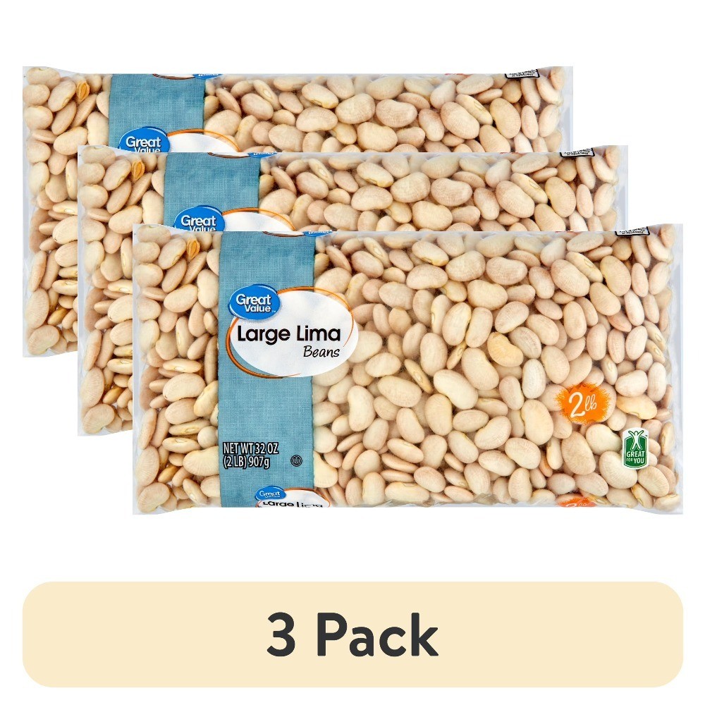 Large Lima Beans 3 Pack Bulk 32 oz Dried Lima Beans for Cooking