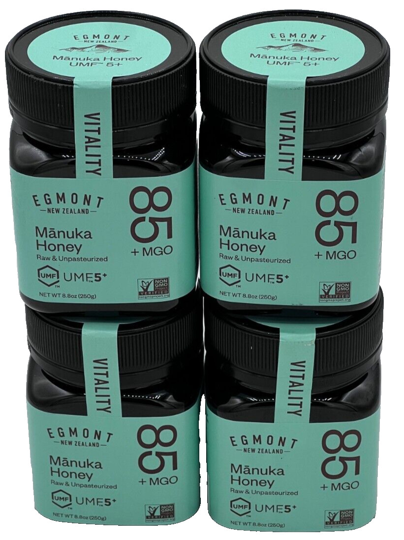 Manuka Honey, Egmont Honey Raw MGO 85+ UMF 5+ (#4 JARS) #8.8 OZ. NEW ZEALAND.