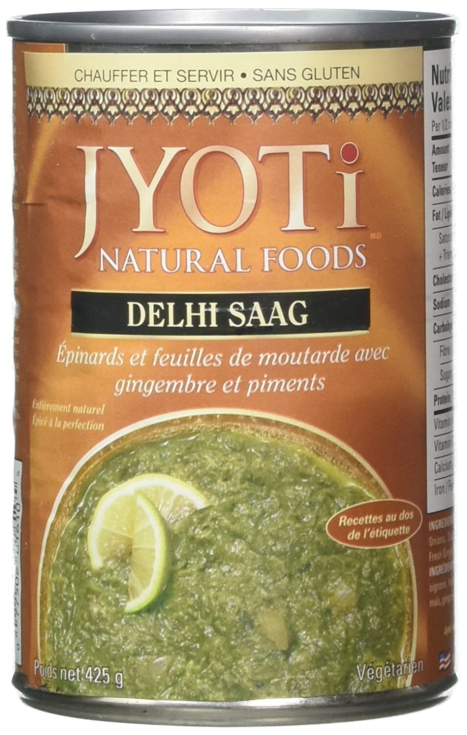 Jyoti Natural Foods Delhi Saag, Spinach and Mustard Greens, 15 Ounce
