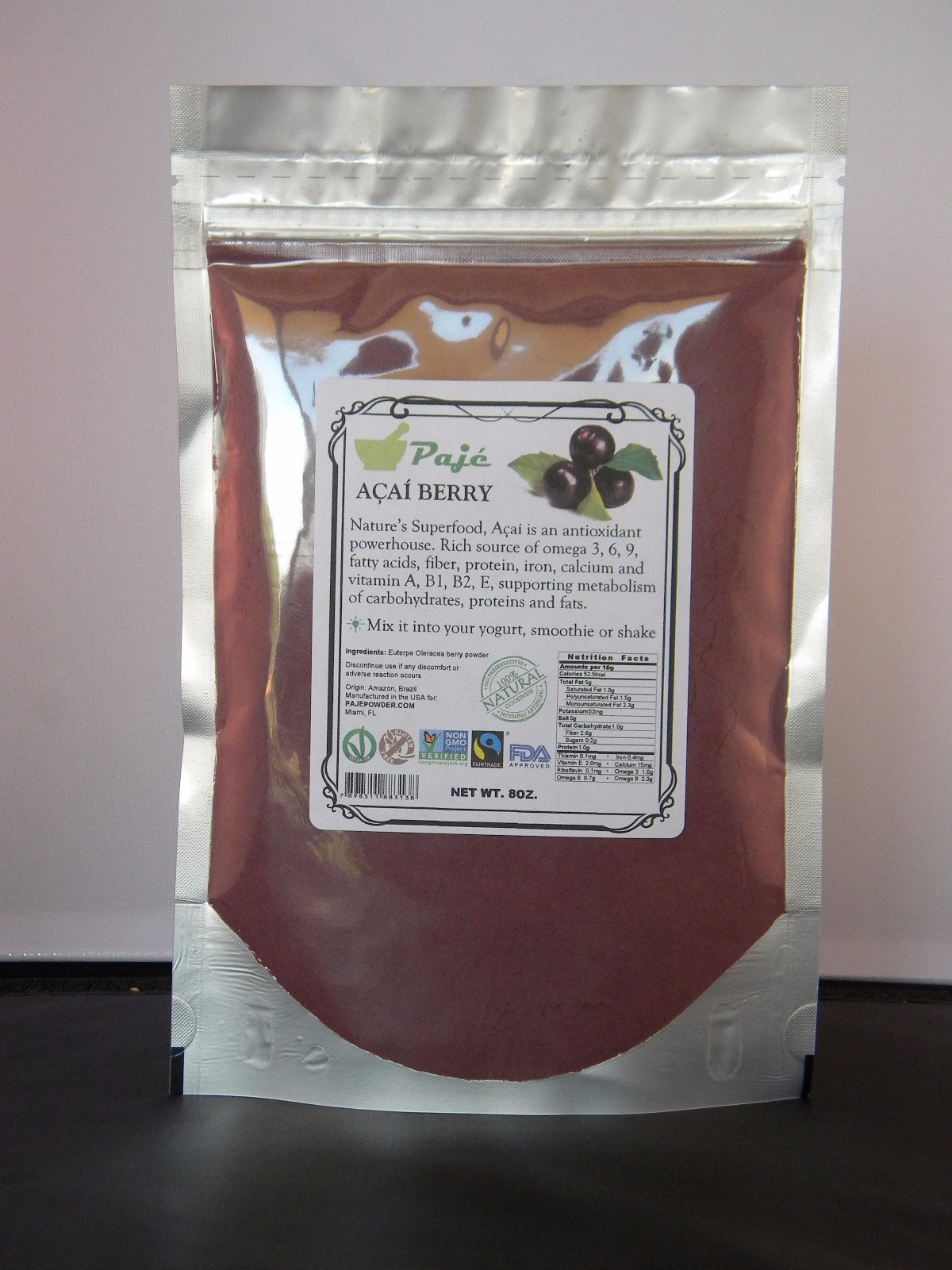 ACAI Assai freeze dried powder 4oz 8oz 16oz 1lb 32oz 2lb 4lb 10lb 55lb – PAJE
