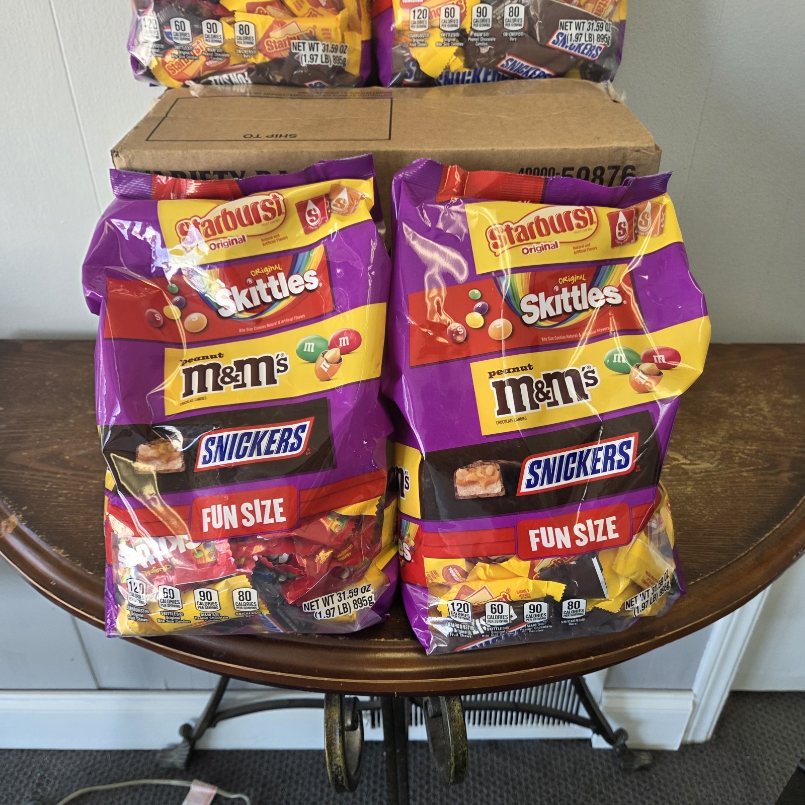 Lot Of 4 Jumbo Bag Fun Size Choc & Candy Asst Bags 1.97lb Snickers+ Ex.03-2027