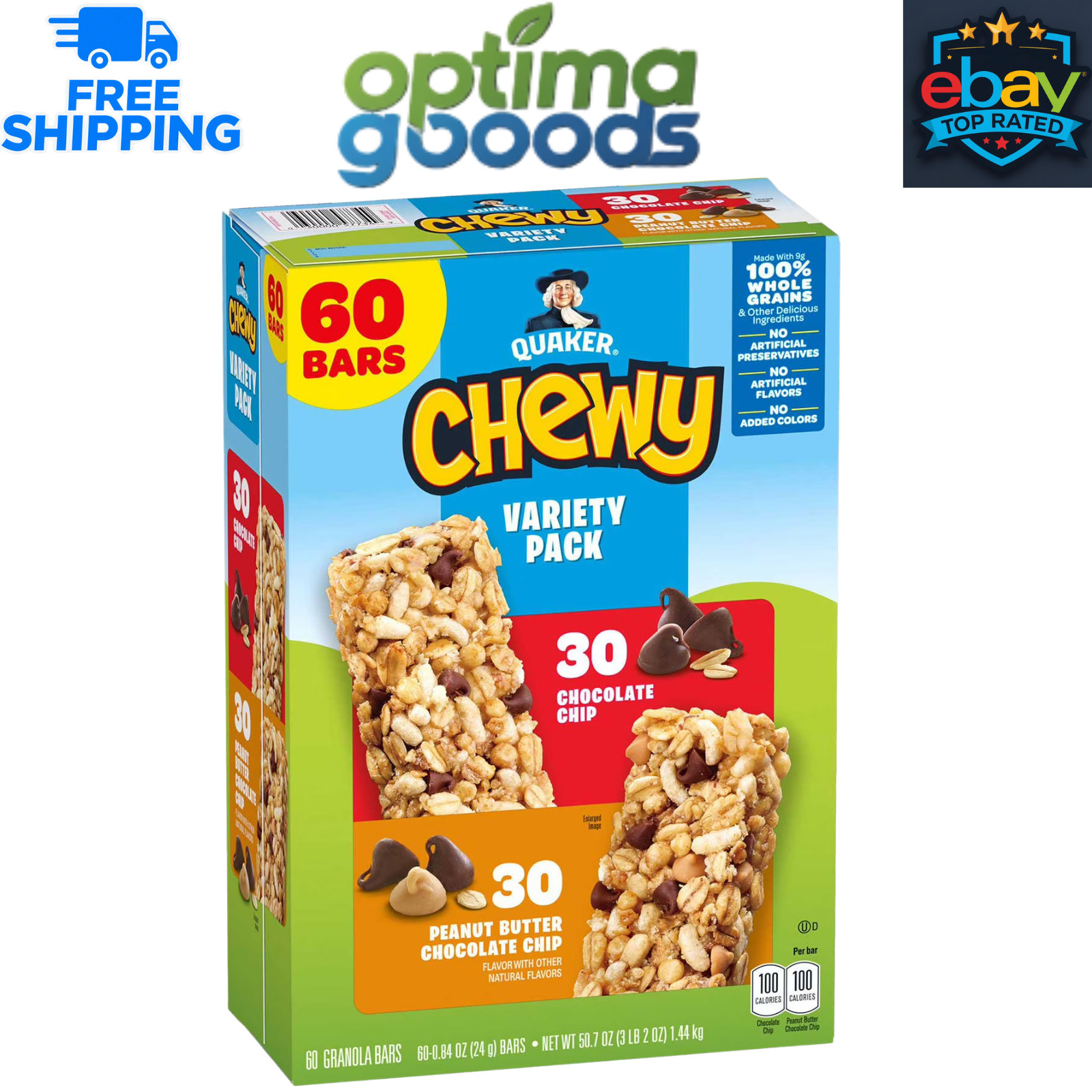 Quaker Chewy Granola Bar, Variety Pack, 60 ct. – Assorted Flavors Snacks.