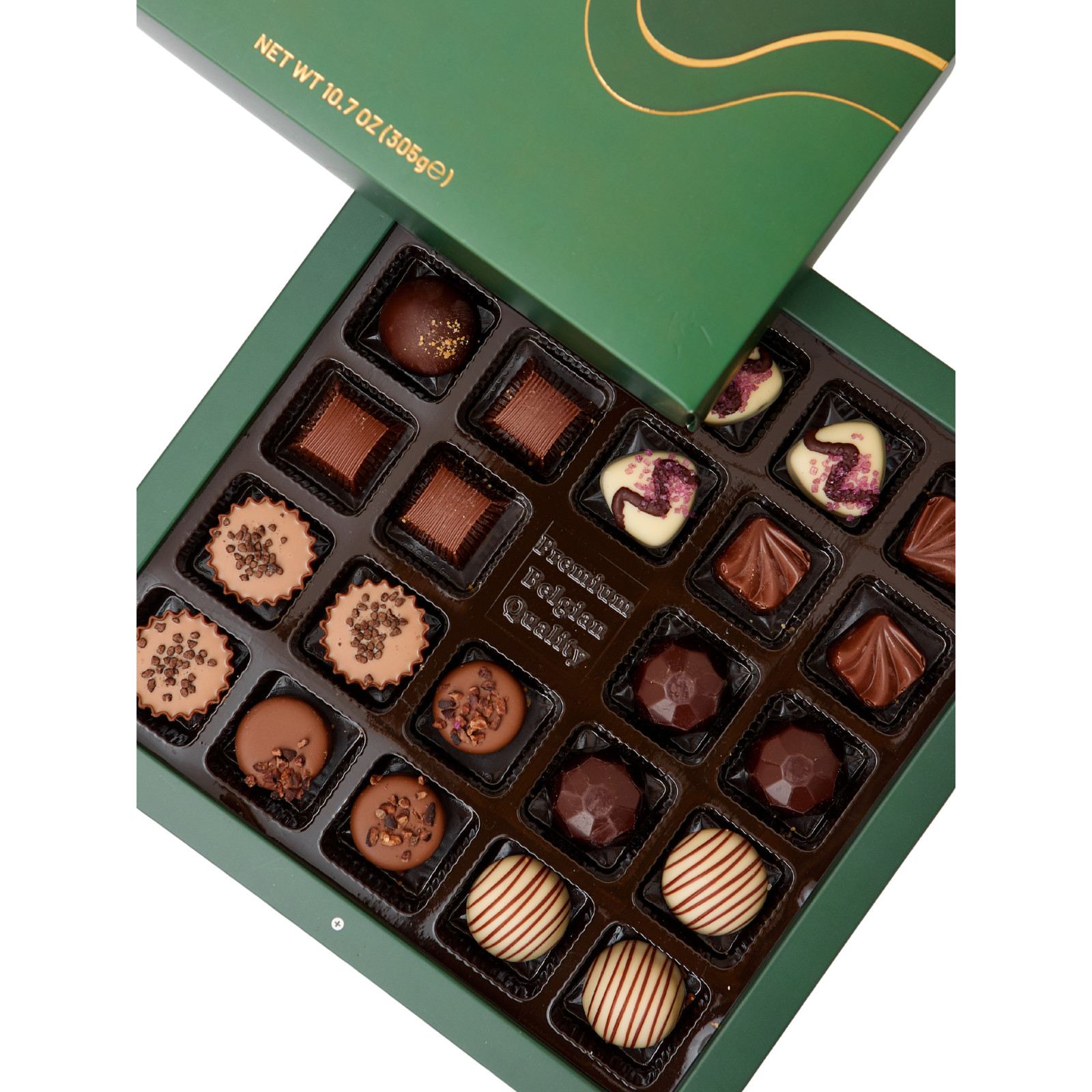 Aramella Belgian Chocolate Green Box w. Gift Bag (24 Pieces / 10.7oz / 305g)