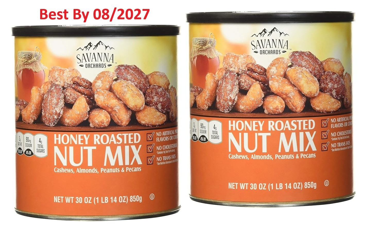 2-PACK Savanna Orchards Honey Roasted Nut Mix 30 Oz (850g) each
