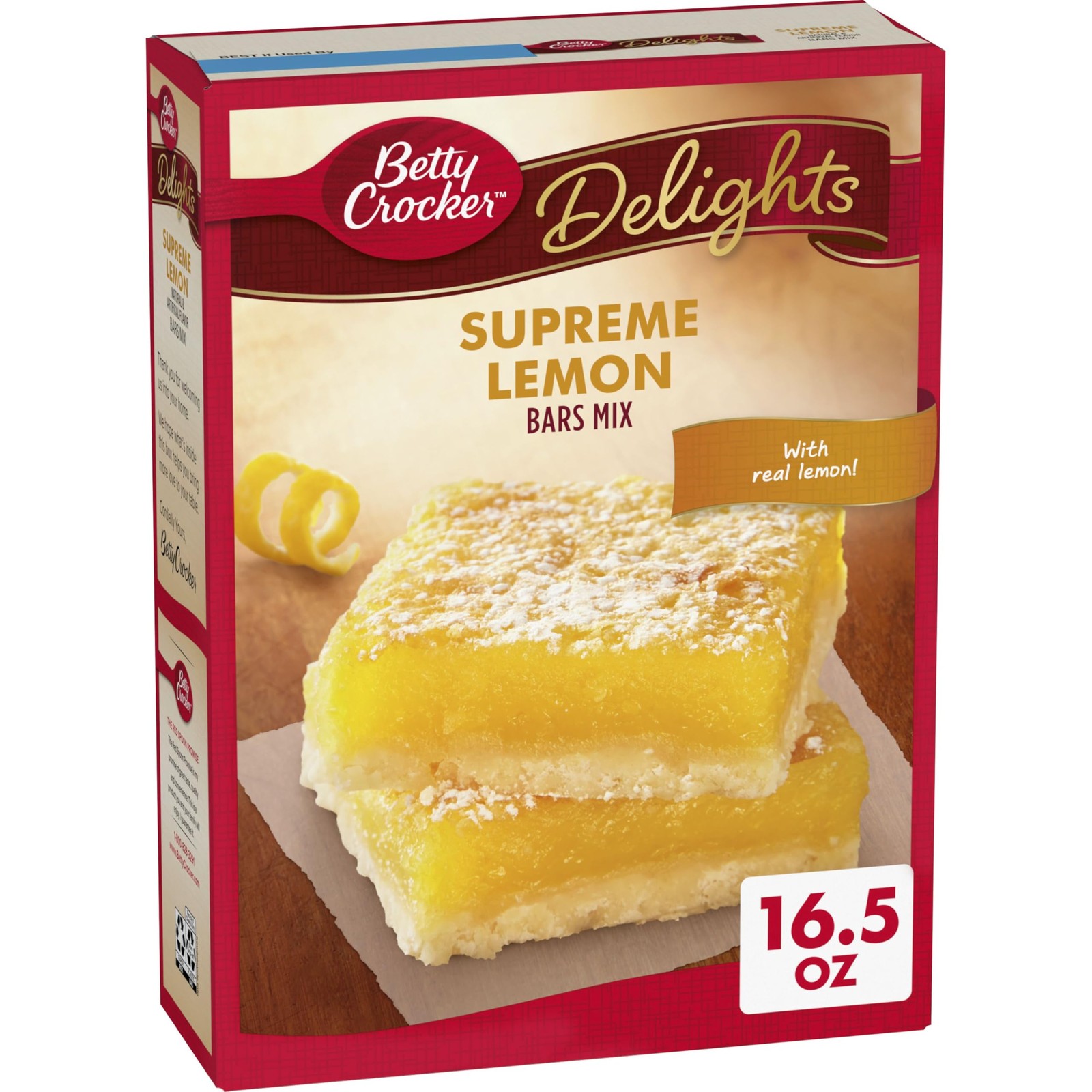 Betty Crocker Delights Supreme Lemon Bars Mix, 16.5 oz. Ounce (Pack of 1)